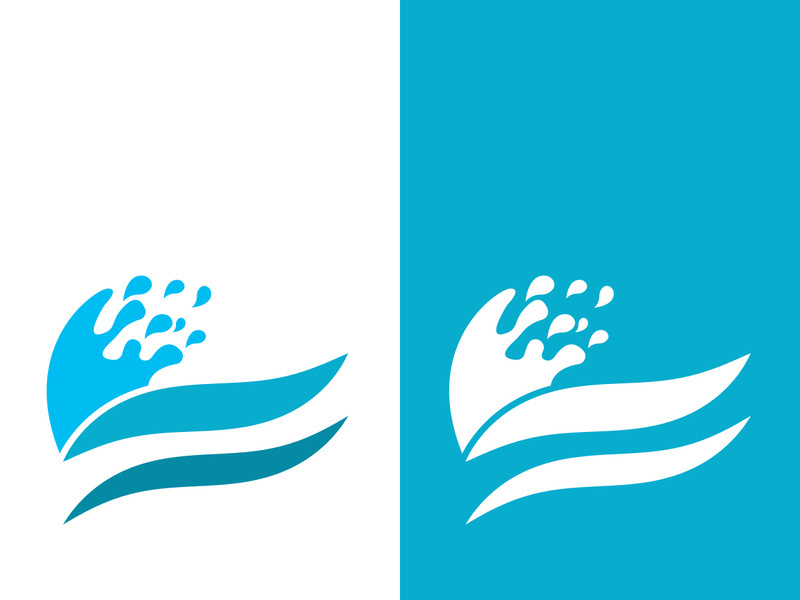 Wave beach vector illustration design logo