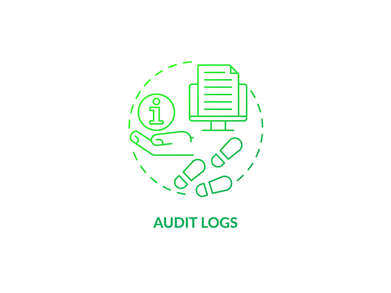 Audit logs green gradient concept icon