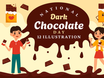 12 National Dark Chocolate Day Illustration preview picture