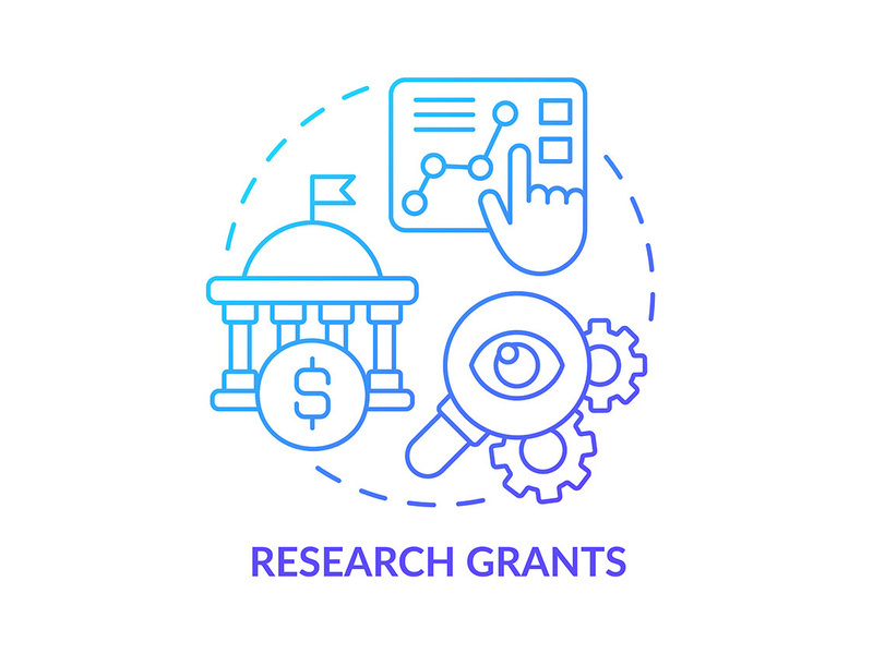Research grants blue gradient concept icon