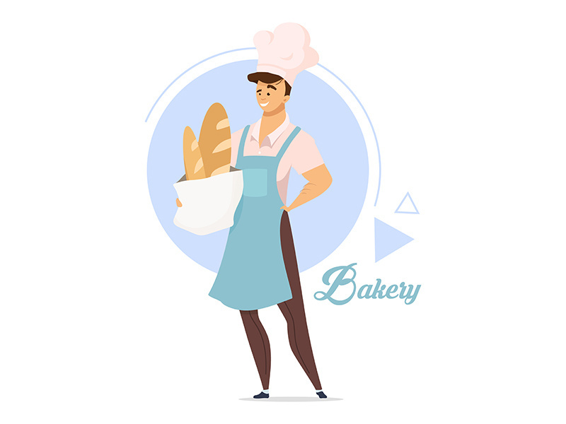 Bakery flat color vector illustration