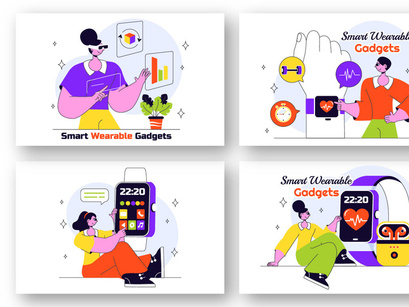 10 Smart Wearable Gadgets Illustration