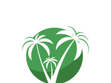 Palm tree summer logo template vector illustration