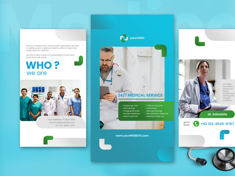Medical Social Media Blue color theme Story Template