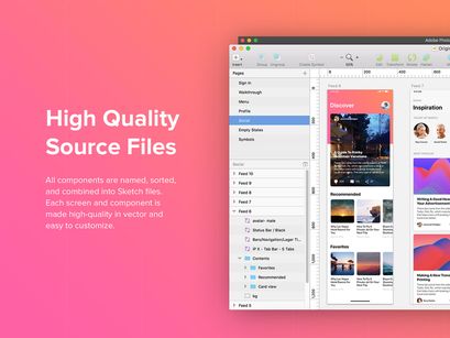 Origin Mobile UI Kit for SKETCH