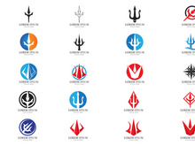 Trident Logo Template vector icon illustration design