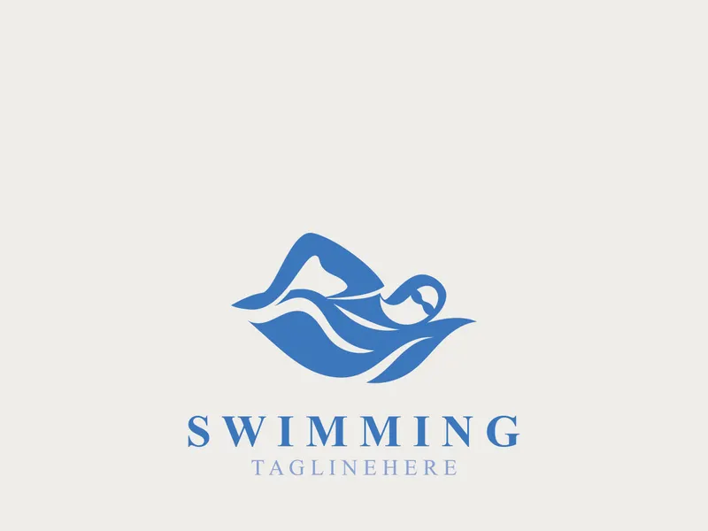 Símbolo de logotipo de natação, ícone, gráfico, design de ilustração, ideia criativa, modelo