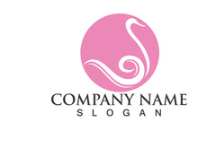 Swan Bird Love Symbol Logo Vector