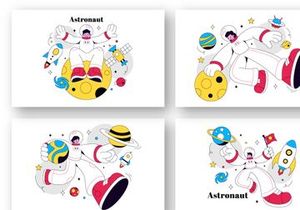 10 Astronaut Vector Illustration