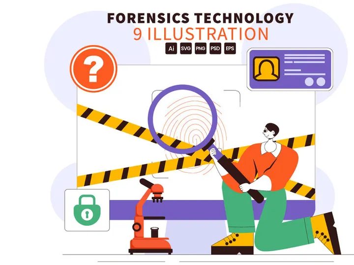 9 Forensic Investigation Technology Illustration