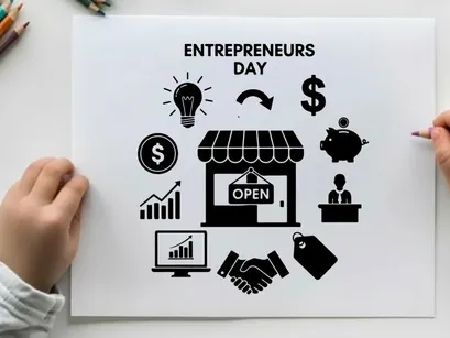 ilustración vectorial de diseño plano del día del emprendedor