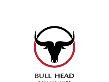 Retro vintage bull head horns logo. preview picture