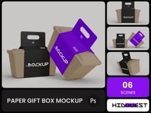 Paper Gift Box Mockup