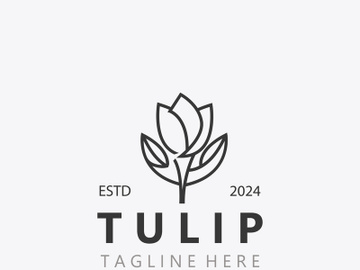 Tulip Flower bud logo with leaves design, suitable for fashion, beauty spa and boutique emblem business preview picture