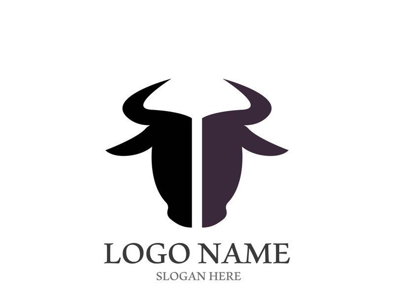 Bull head logo vector icon design illustration