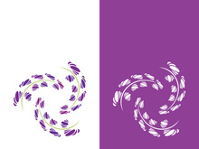 Fresh lavender flower logo vector flat design