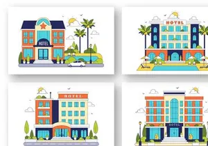 10 Modern City Hotel Building Illustration