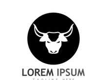 Vintage bull head horns logo