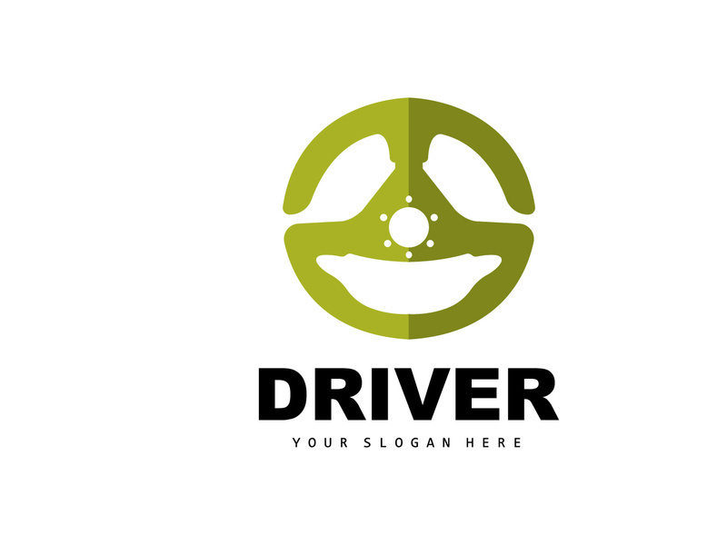 Car Steering Logo, Driver Vector