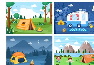22 Summer Camp Landscape Illustration