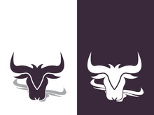 Bull head logo vector icon design