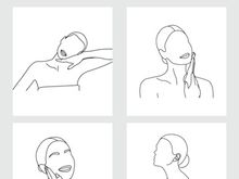 beauty woman, beauty care, line art, beauty line art, wall decoration, design, grafis, art, element