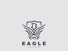 Eagle Logo minimalist style design template. Falcon Logotype Emblem identity