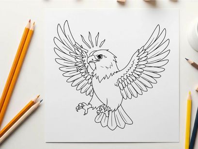 White eagle flying freedom vector illustration flat design
