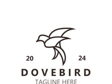 Dove bird elegant flying logo design Nature Wildlife Label style vintage image