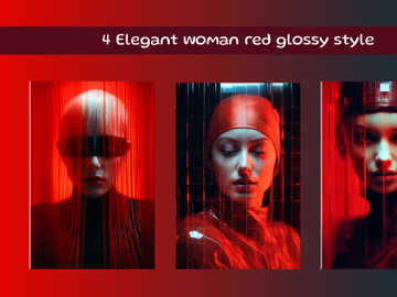 Elegant woman red glossy style preview picture
