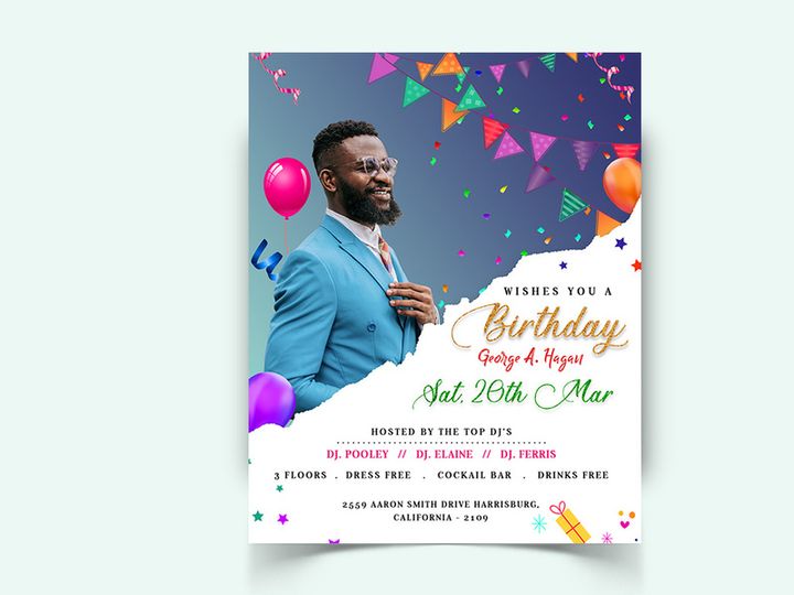Birthday Party Social Media Post Template