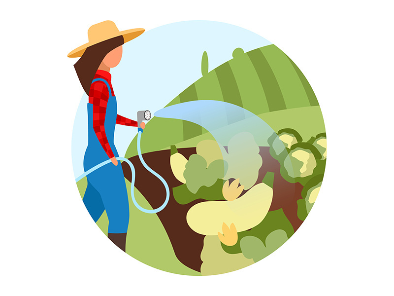 Vegetable crops cultivation flat concept icon