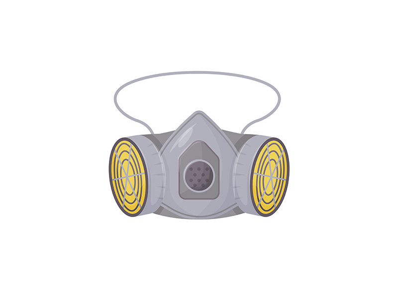 Powered air-purifying respirator cartoon vector illustration