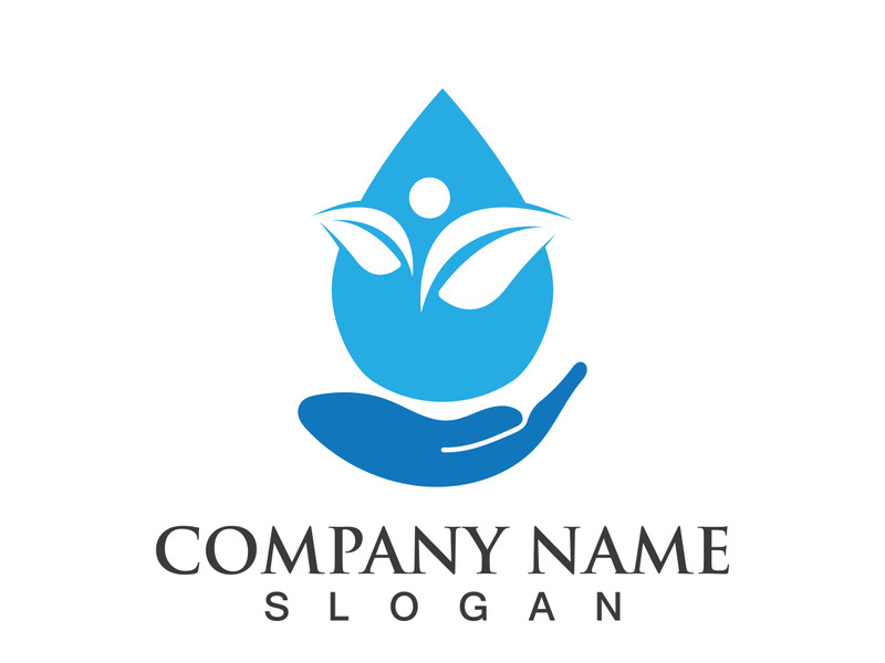 Blue water drop vector logo icon illustration images