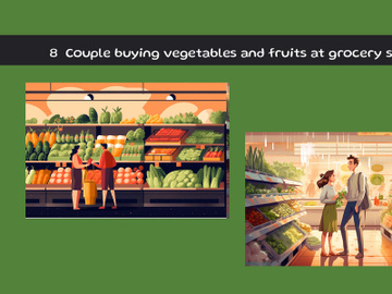 Couple buying vegetables and fruits at grocery store preview picture
