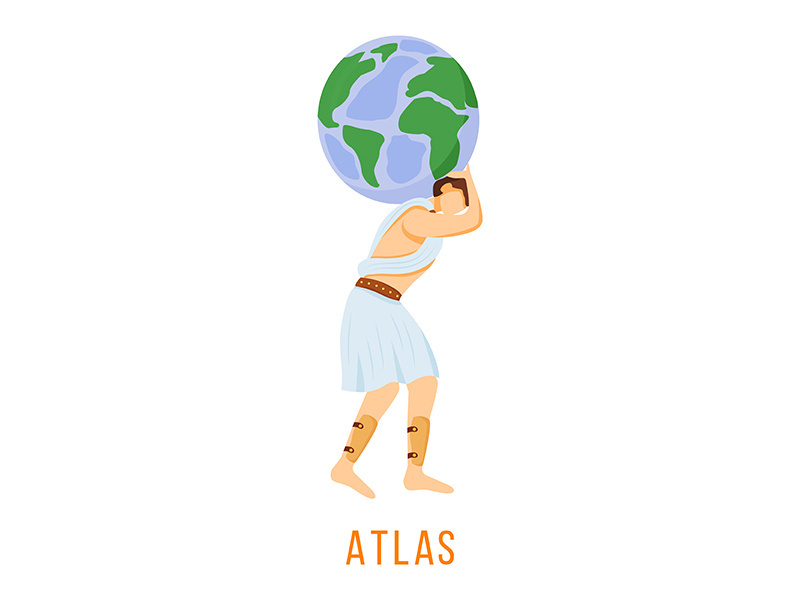 Atlas flat vector illustration
