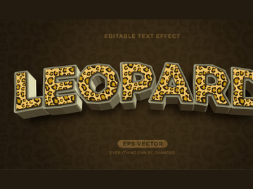 Leopard editable text effect style vector preview picture