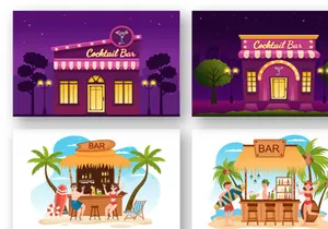 13 Cocktail Bar Illustration