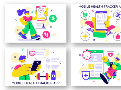 10 Mobile Health Tracker App Illustration