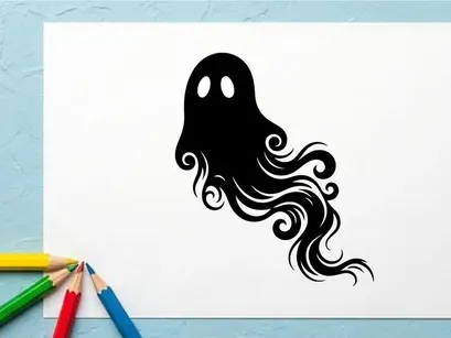 Stilisierte Halloween-Geist-Illustration für gruselige Designprojekte