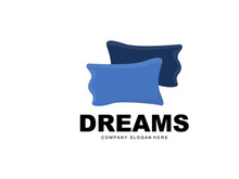 Pillow Logo, Bed Design, Dream And Sleeping Template Icon Vector