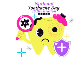 10 National Toothache Day Illustration preview picture
