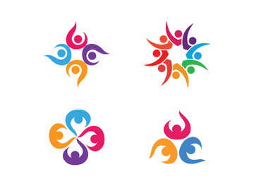 Colorful community group team People Logo Design preview picture