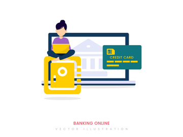Banking Online illustration concept preview picture
