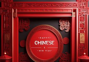 PSD 3d rendaring realistic chinese new year background bundles