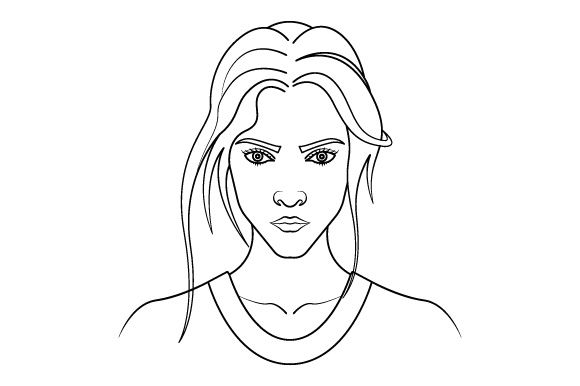 Line Art Flower Drawing Women
