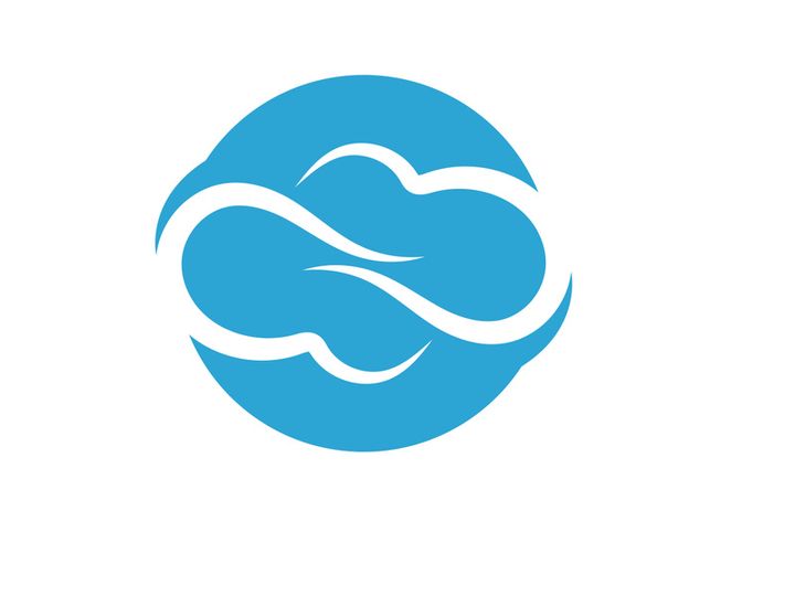 Blue cloud icon logo vector