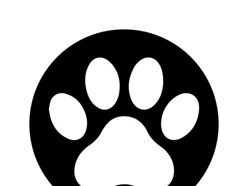 Minimal Dog Paw Print Logo