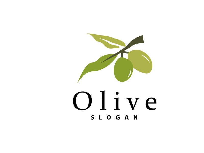 Olive Oil Logo, Olive Leaf Plant Herbal Garden Vector