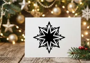 Pola ledakan bintang hitam putih dekoratif untuk desain hari raya
